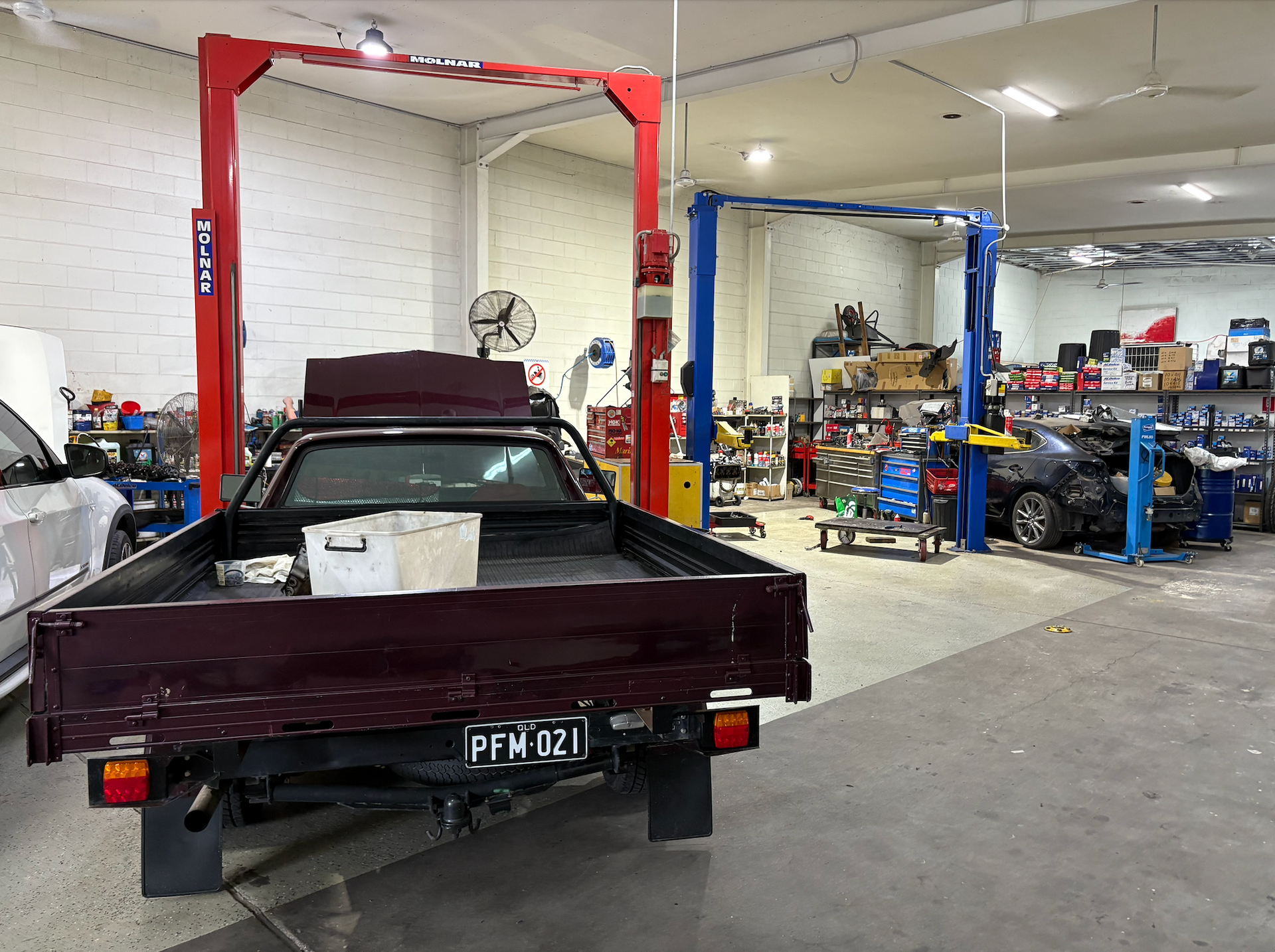 Back of Ute in a Garage — Monypenny Mechanical in Gordonvale, QLD