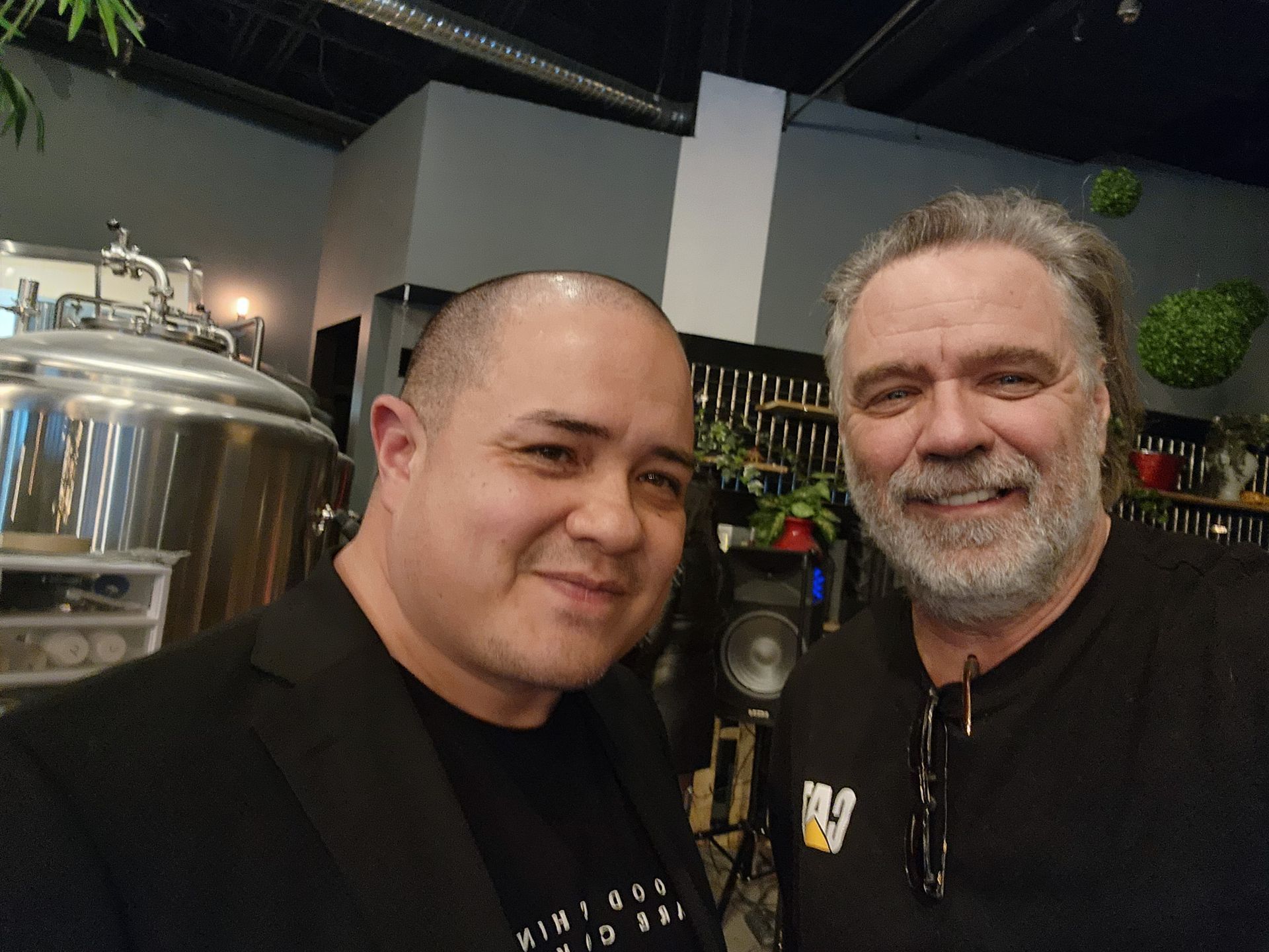 AMPIA networking event: producer Jason Wan Lim with Matt Paproski.