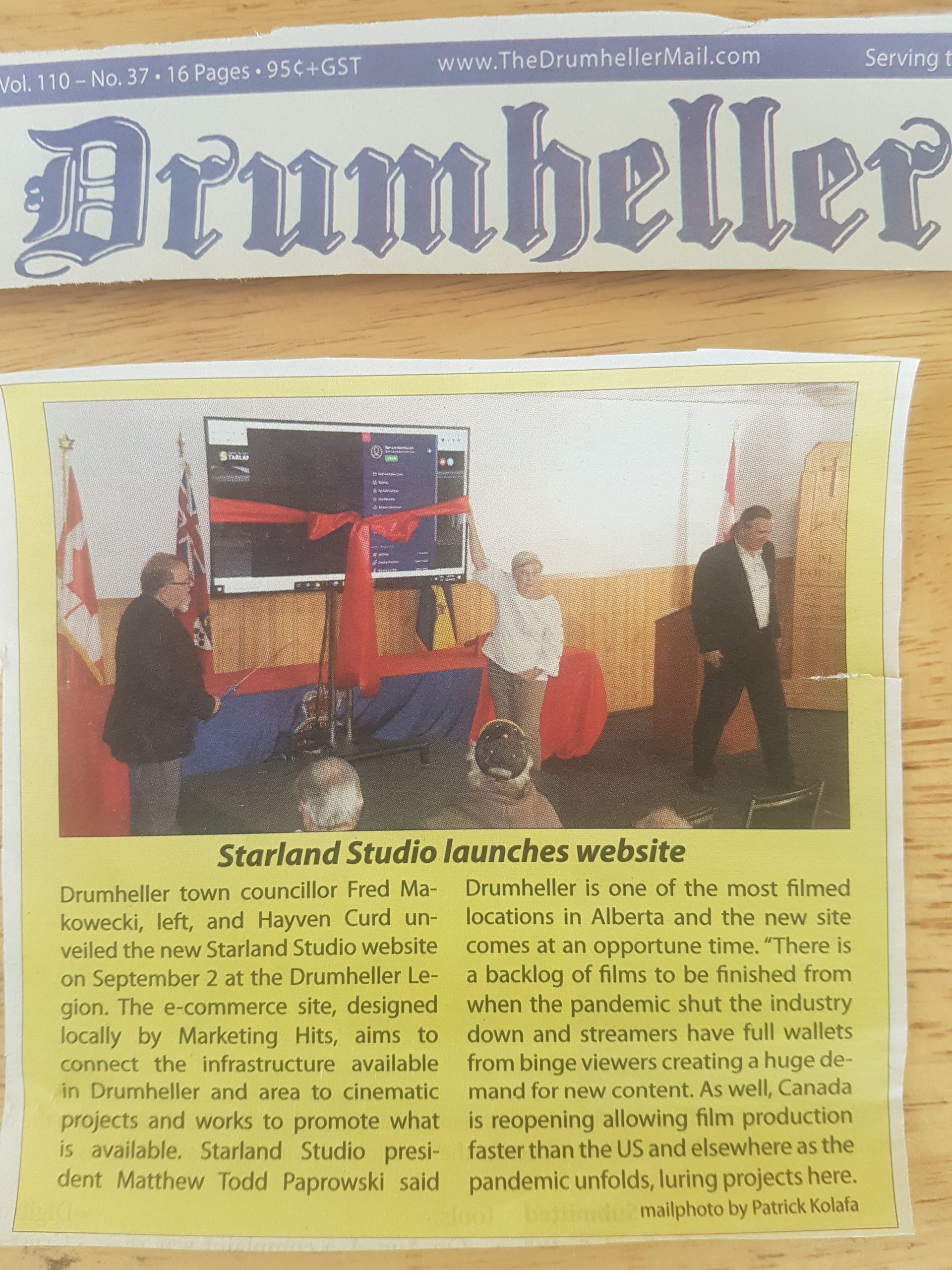 Starland Studios: newspaper article.