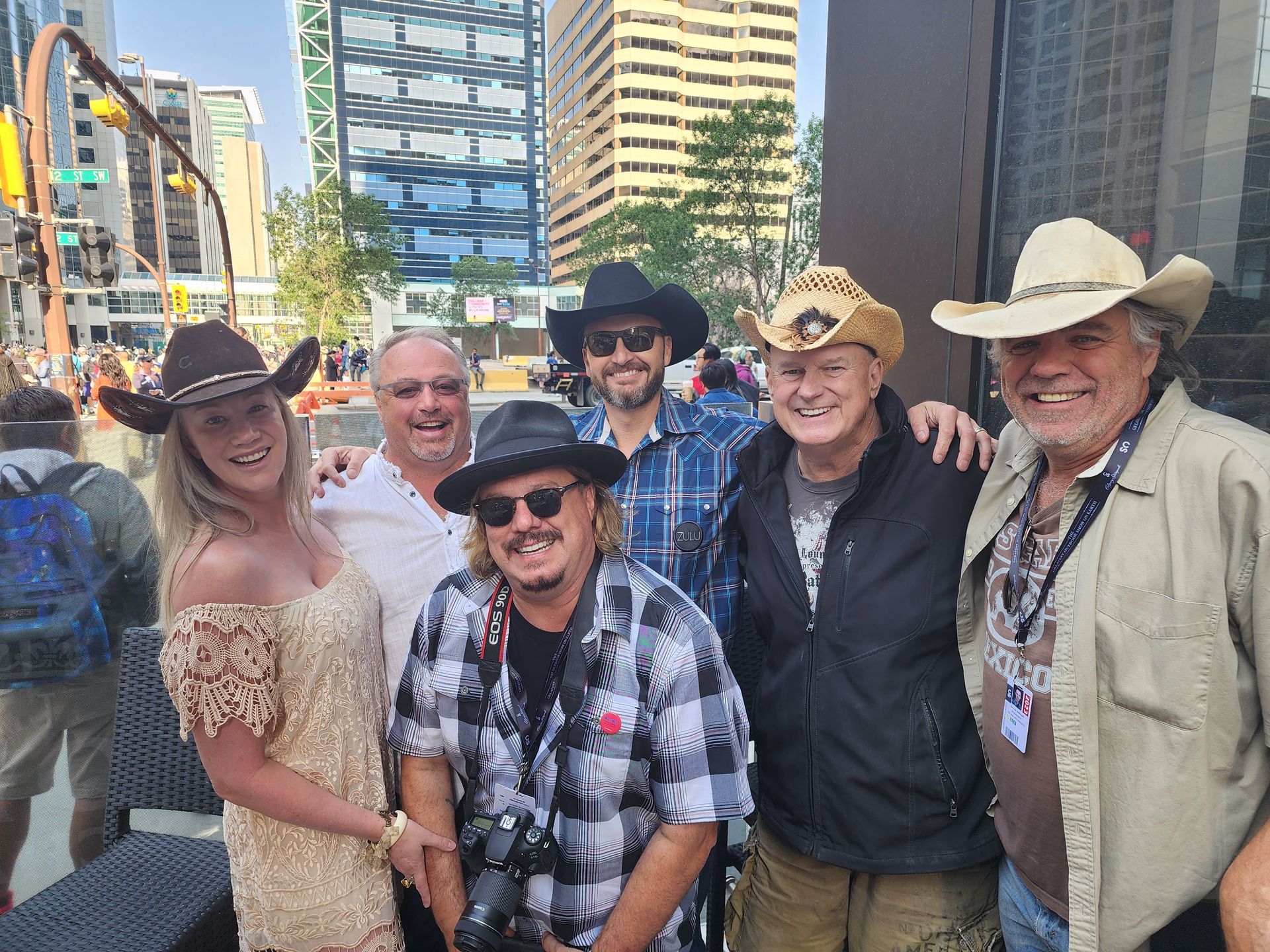 Calgary Stampede: Chris Tutty, Gerry Forbes and others with Matt Paproski.