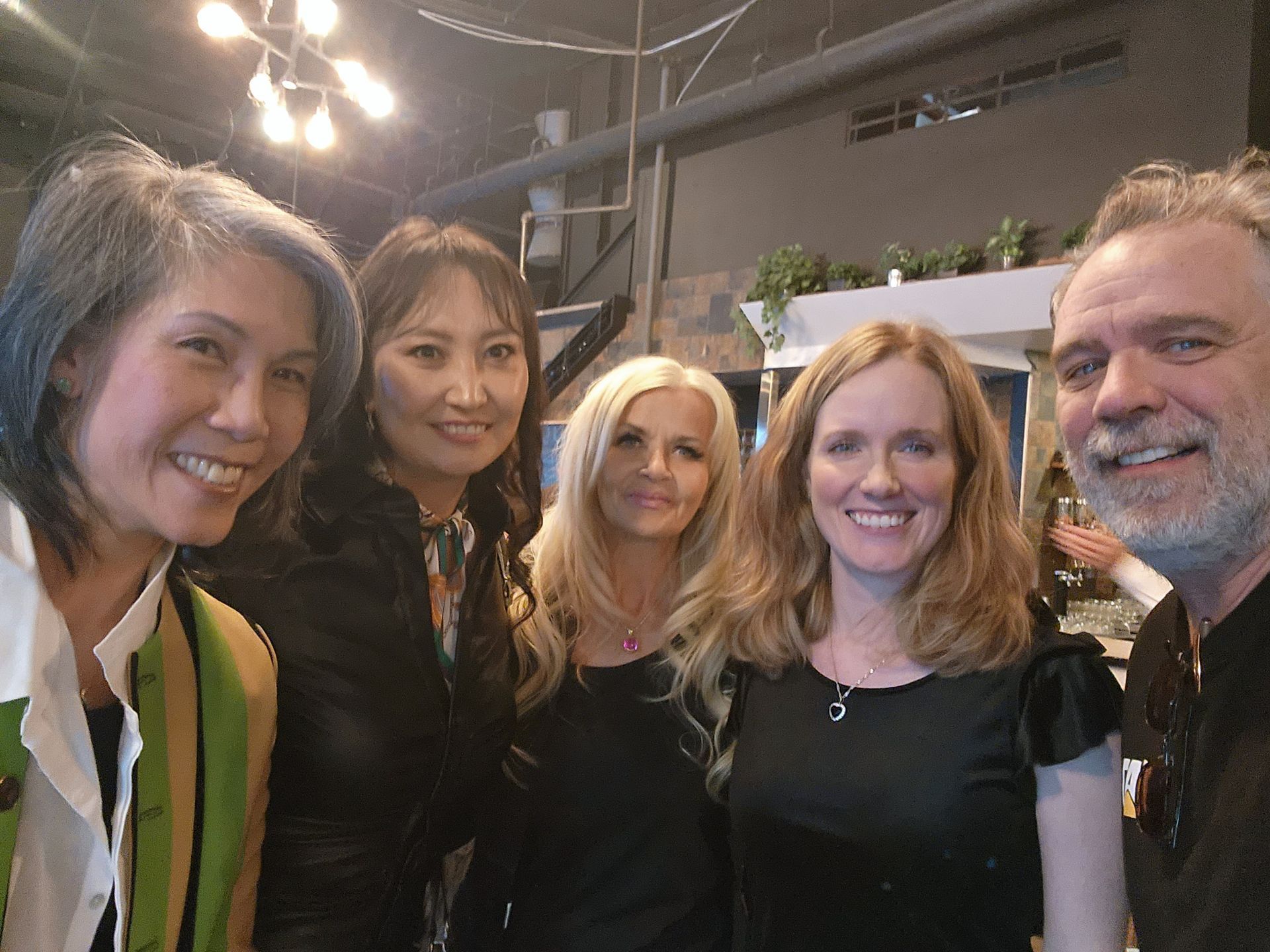 AMPIA networking event: actress Barb Sim and others with Matt Paproski.