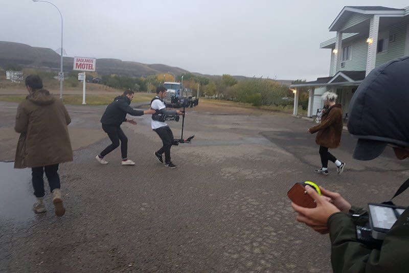 Drumheller, AB: ‘Forgiveness’ music video crew with Cole McEvoy.