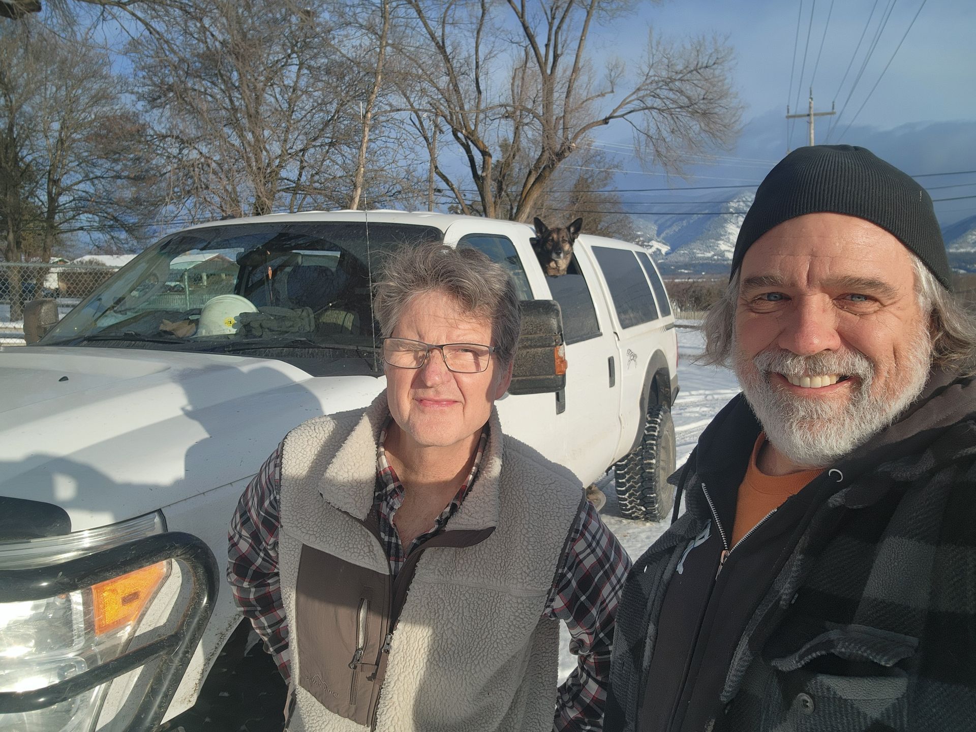 Creston, BC: writer Richard Zywotkiewicz with Matt Paproski.