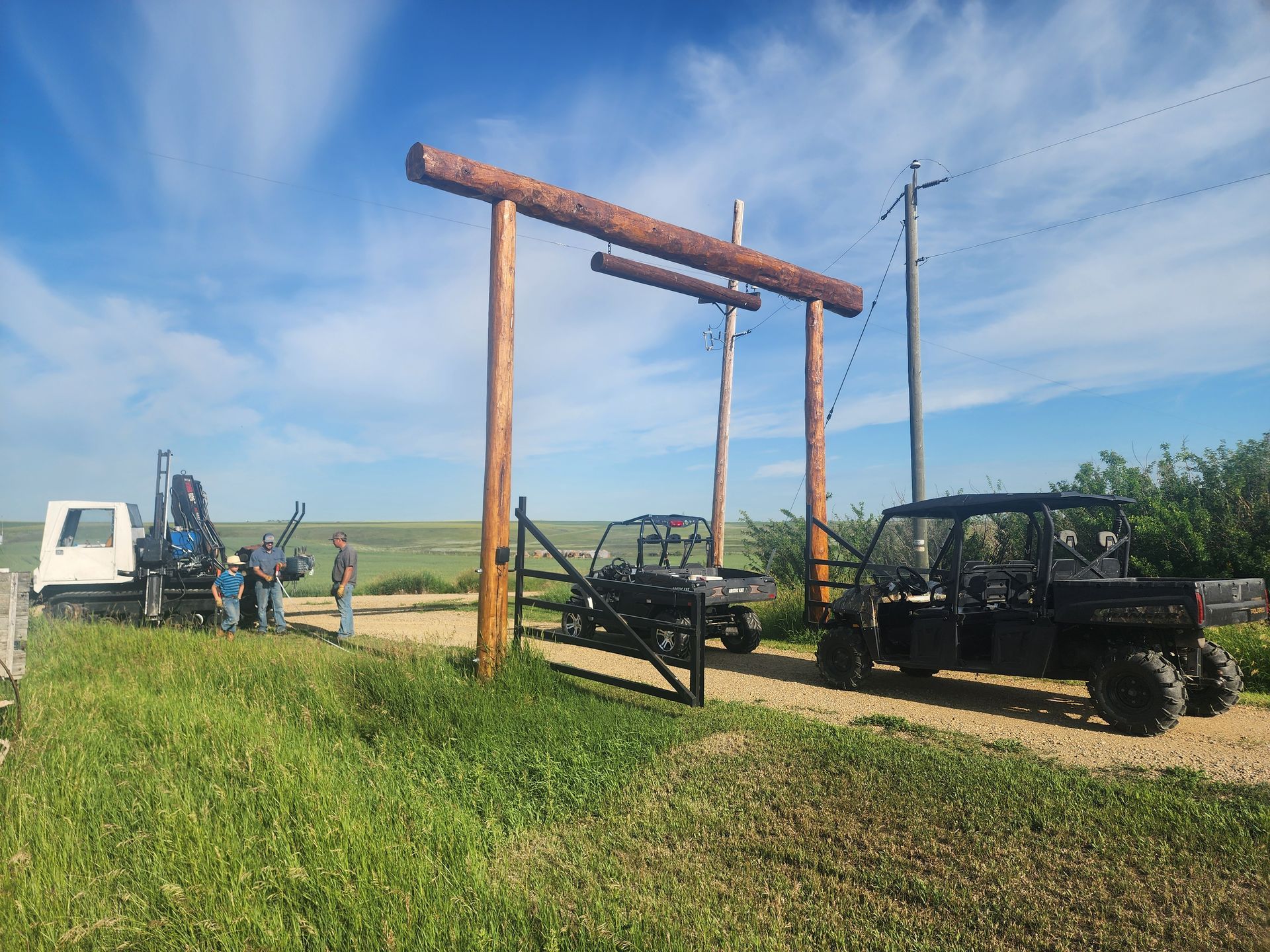 Starland Studios: Front gates with UTVs.
