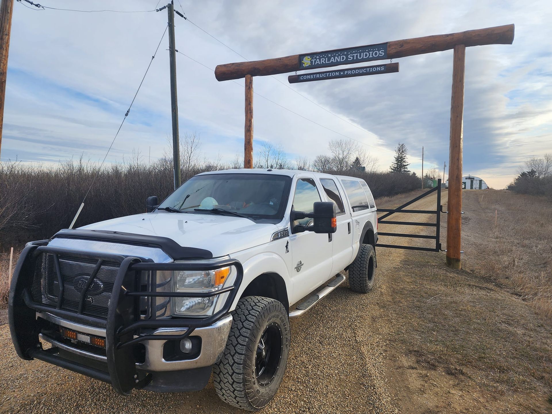 Starland Studios: 1 ton work truck at front gates