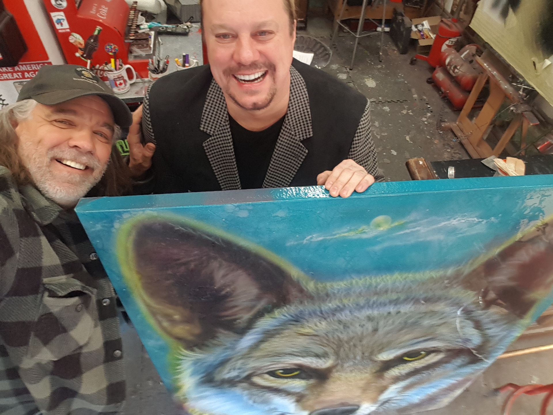Calgary, AB: Matt Paproski with artist Chris Tutty.