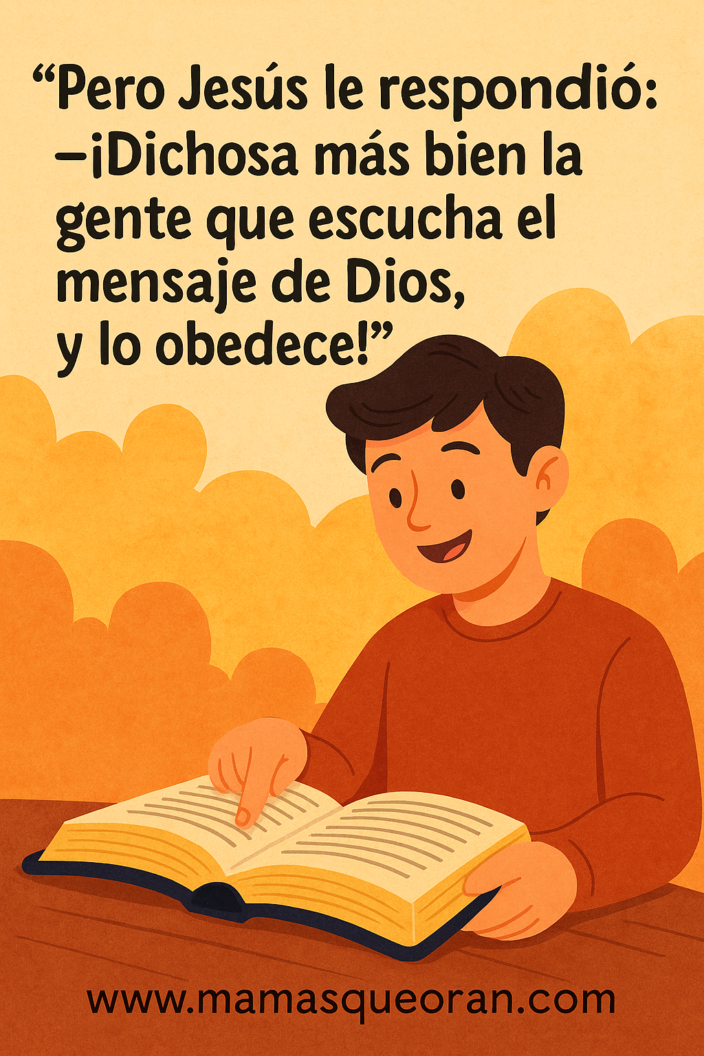 Un niño lee un libro, la cita dice: