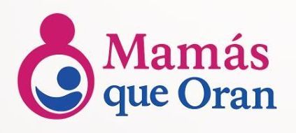 Logotipo con símbolo rosa que representa a una madre y su hijo, y texto 