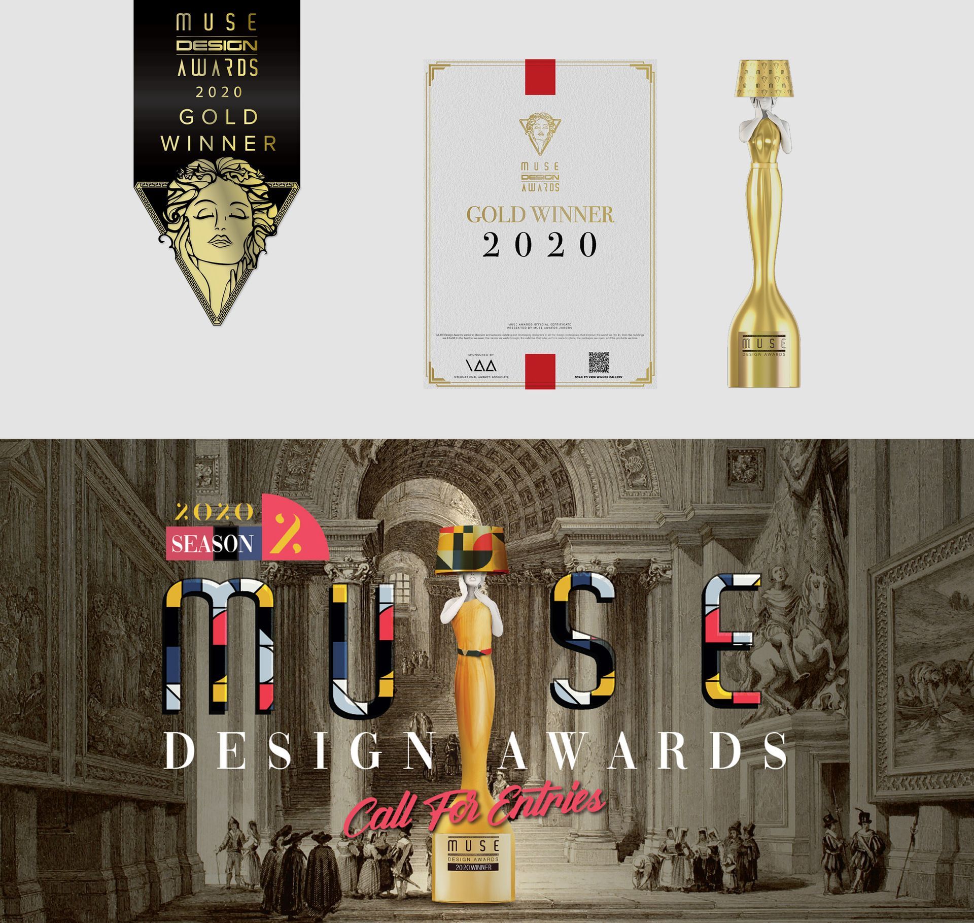 2020 美國Muse Award-金獎,MUSE 設計獎是一項國際知名設計競賽,致力於表彰全球優秀的原創設計作品。MUSE的使命是表彰、慶祝和提升傑出的設計創新者,同時也是展示全球建築、室內、產品、景觀、照明、家具和時裝設計領域新星的關鍵舞台。