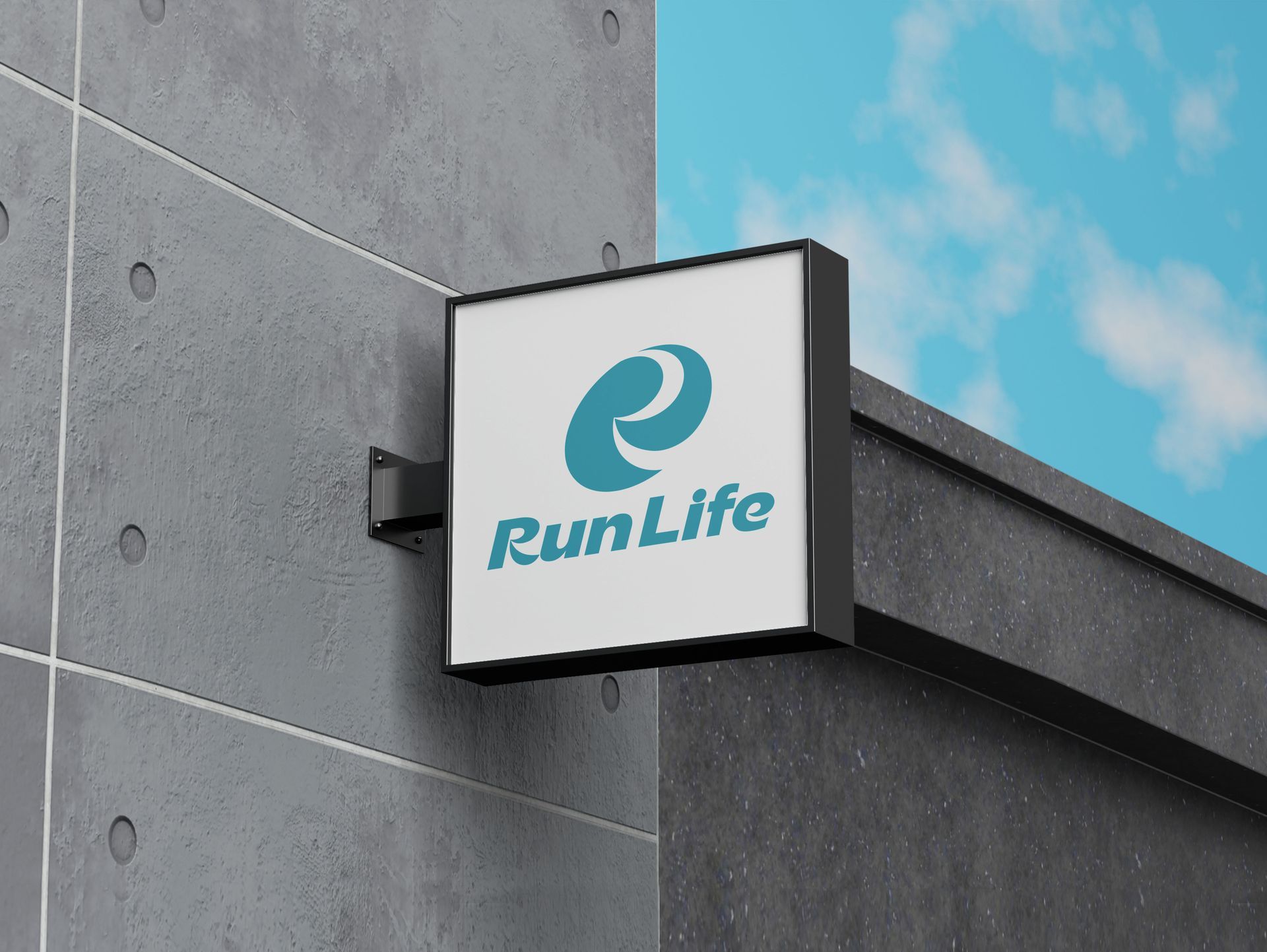 一本設計作品“RunLife”運動品牌CIS VI識別設計招牌。
