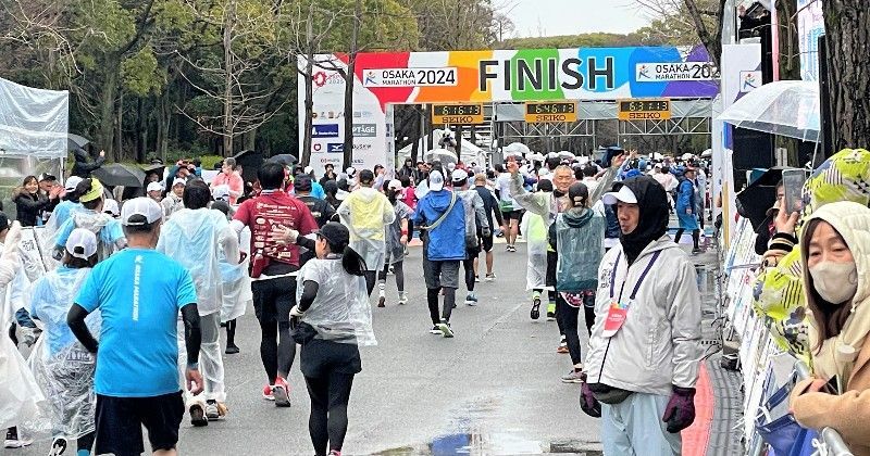 Finish line at 2024 Osaka Marathon