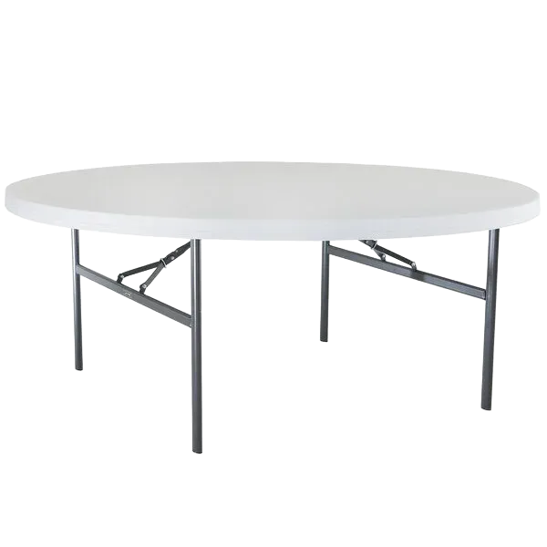 5-foot round event rental table for weddings, parties, and guest seating in Logan Utah
