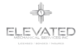 Elevated Mechanical Services logo with gray industrial emblem and “Licensed / Bonded / Insured” text