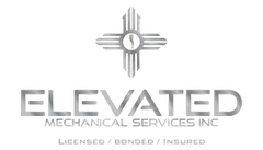 Elevated Mechanical Services logo with gray industrial emblem and &ldquo;Licensed / Bonded / Insured&rdquo; text