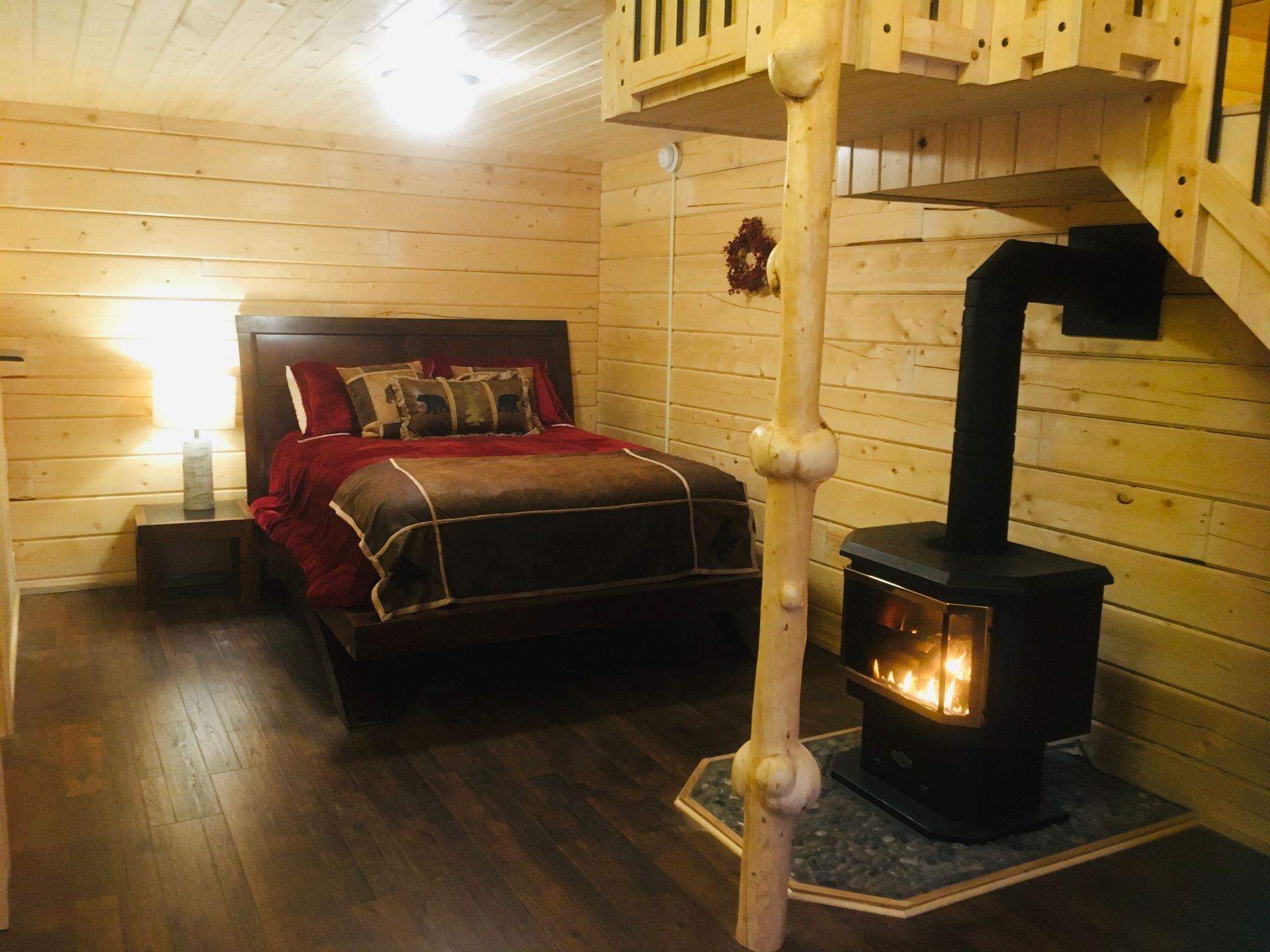 Wood fired creek side sauna at the Log Cabin Wilderness Lodge