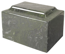 Dark gray cultured marble box with a raised lid section on top