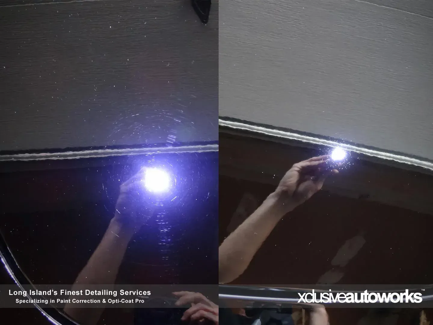 A person is holding a purple light in their hand