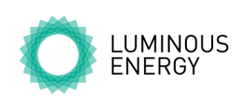 Luminous Energy logo: a teal geometric shape and text on a white background.