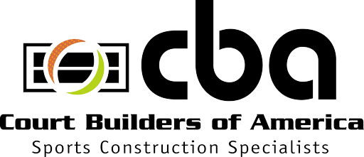 Logo for Court Builders St. Louis, featuring a stylized black, orange, and green court graphic next to the company name.