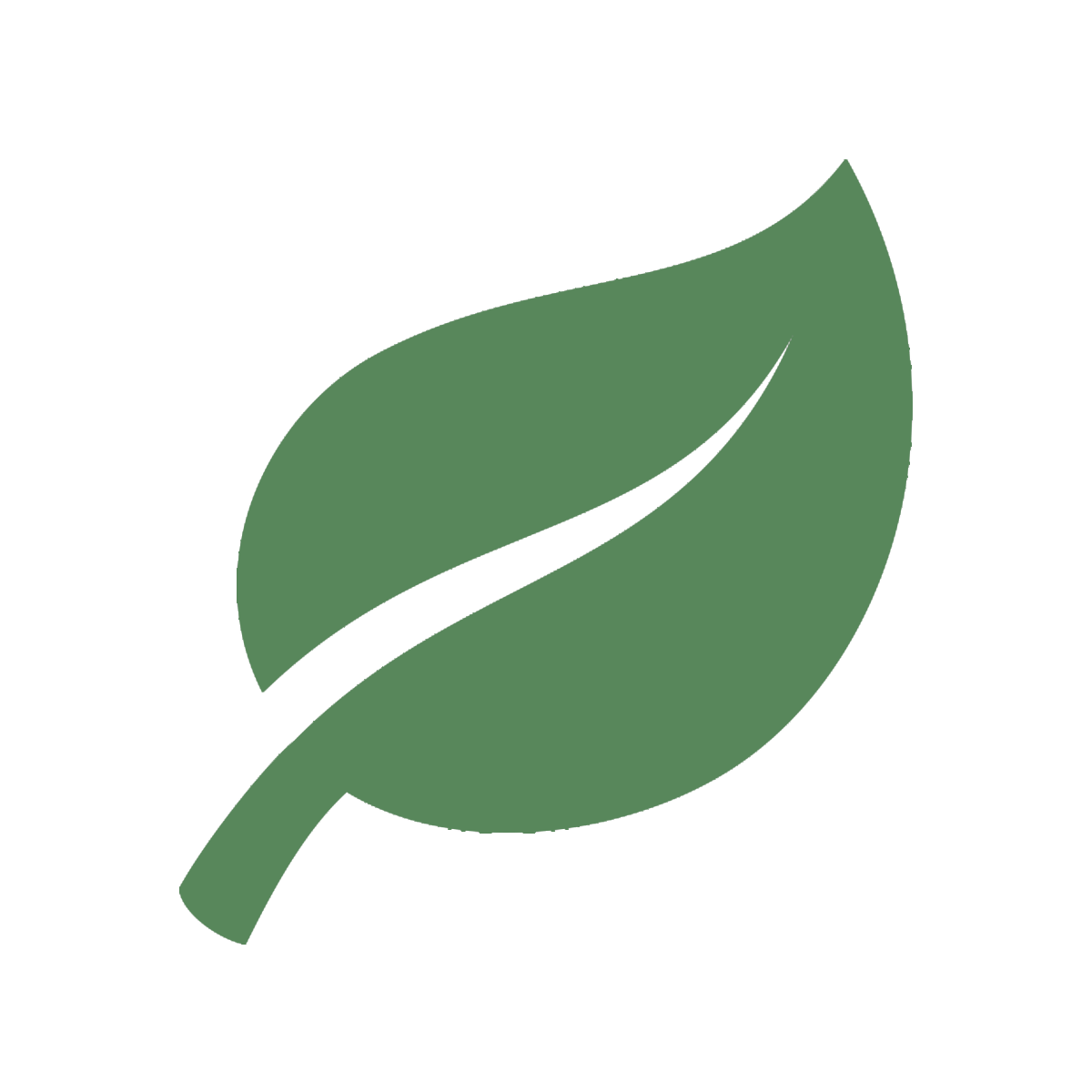 Green leaf icon on a white background