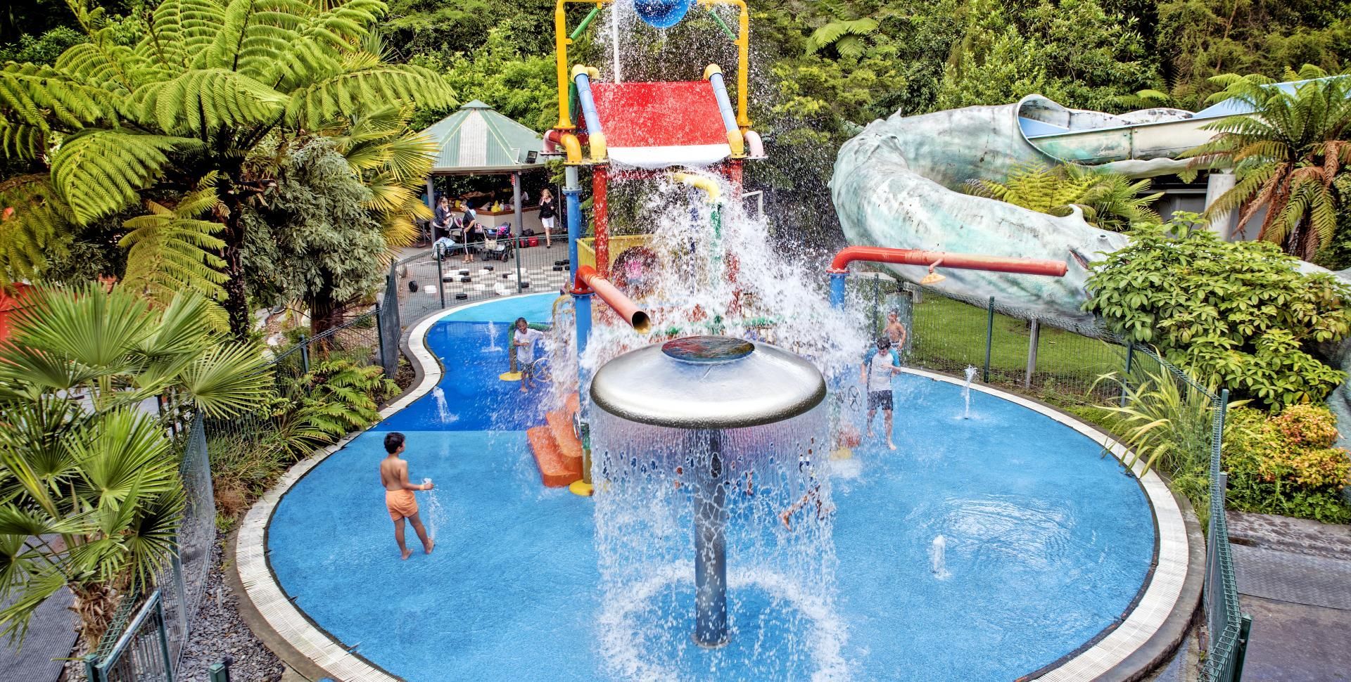 A view of the waterpark at Taupo DeBretts