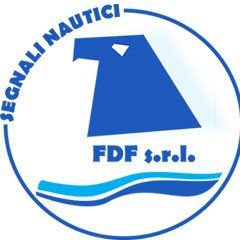 Logo circolare blu con aquila stilizzata e onde; testo 