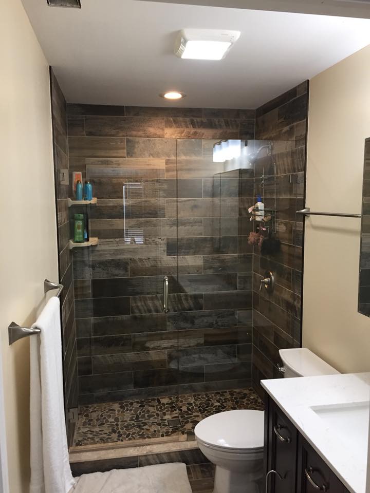 Wooden Design Shower With Glass — Marathon, FL — All Keys Glass Inc