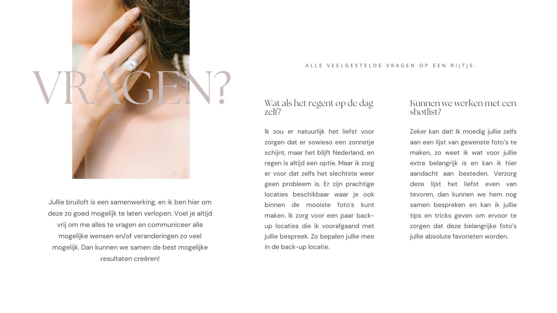 Informatie over trouwreportage