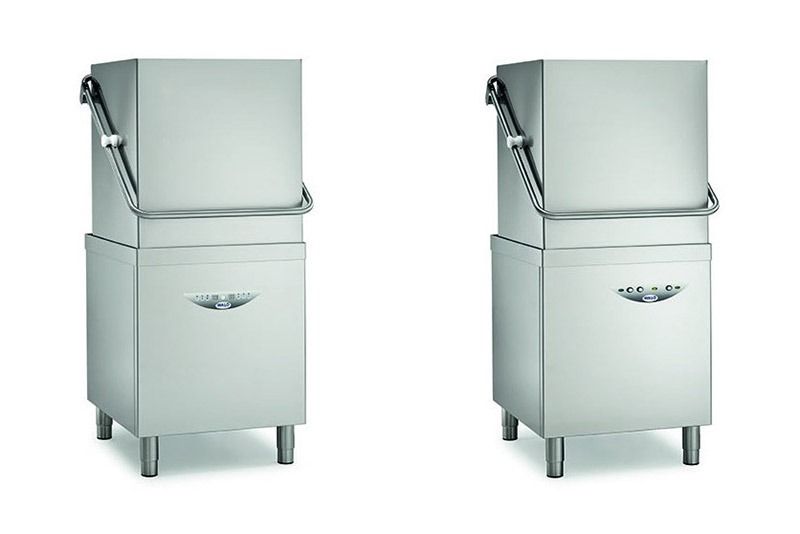 Two stainless steel outdoor ashtrays with open tops, shown side by side on a white background.