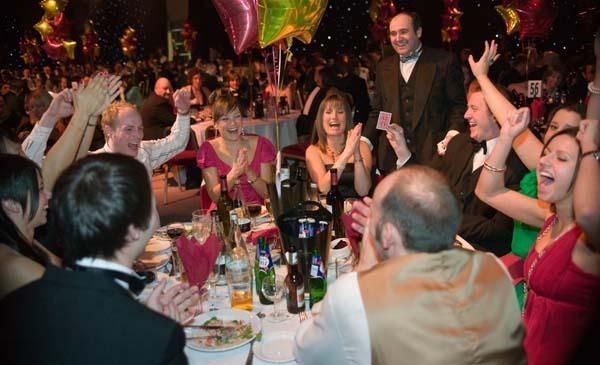Table Magician North Wales performing at a table