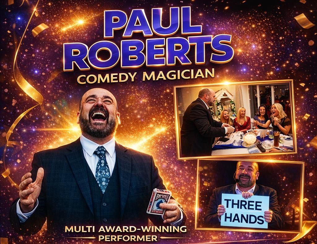 Paul Roberts Poster for his upcoming family Christmas Corporate event.