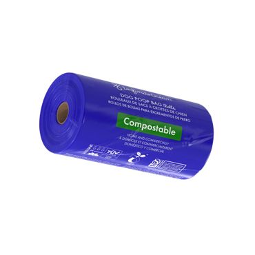 Infinite Ocean Home Compostable Dog Poop Bag Rolls, Tie-Handle, Leak & Odor-Proof Extra-Thick Blue Refill Rolls, Unscented
