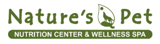 The logo for nature 's pet nutrition center and wellness spa