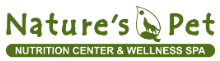 The logo for nature 's pet nutrition center and wellness spa