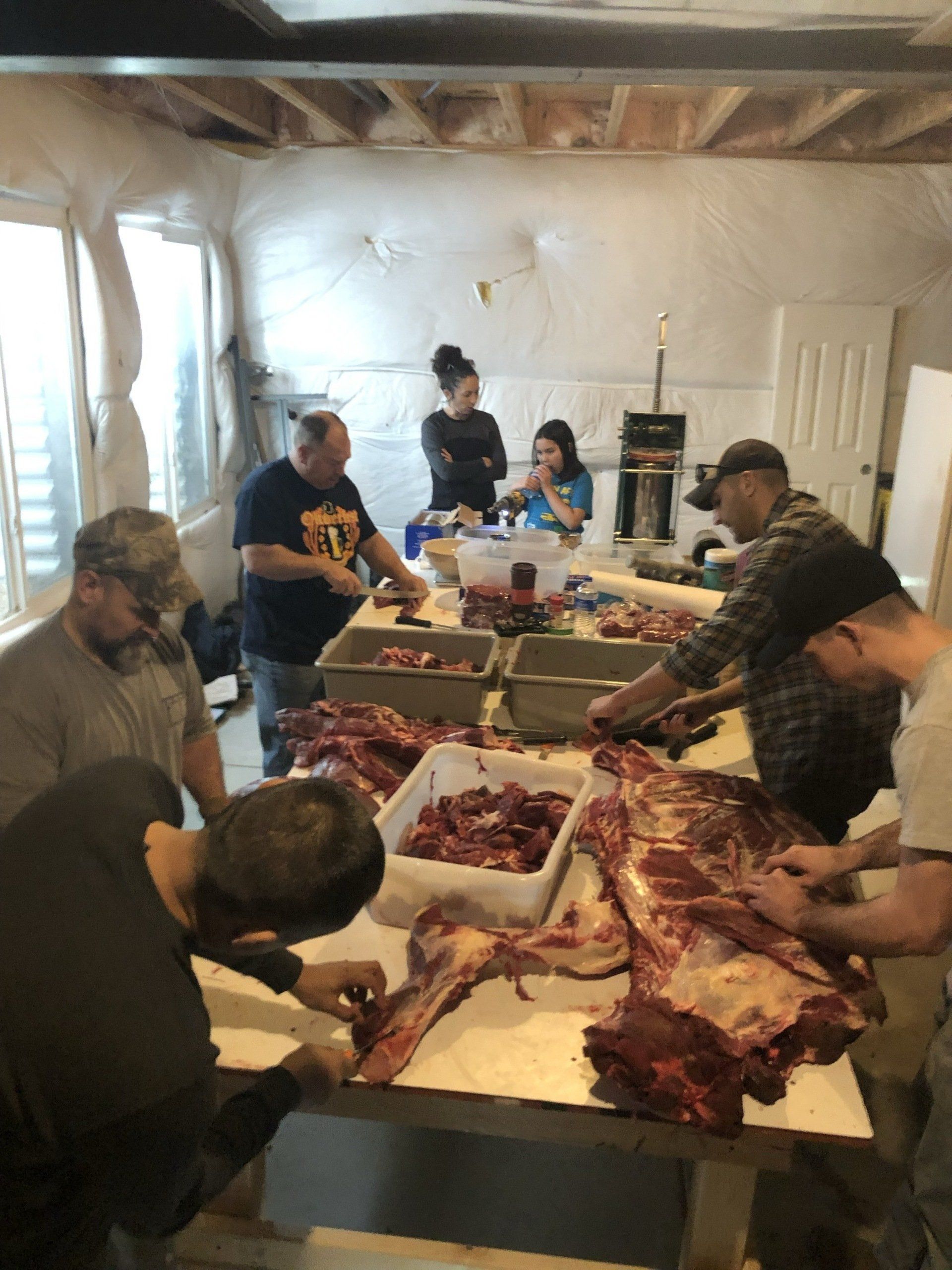 Deer meat processing at Sobo's on Pine Ridge Indian Reservation