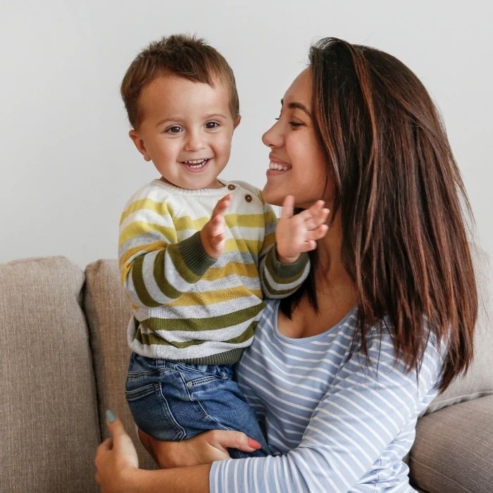 happy mother and child