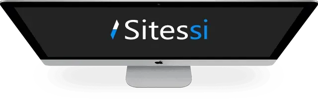 A computer monitor with the words sitessi on it.