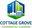 Cottage Grove Commercial Cleaning logo with building, mop, and broom icon