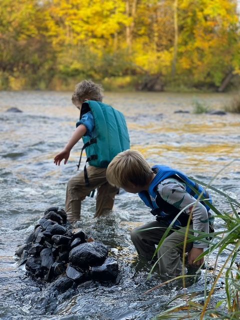Two Children in a river