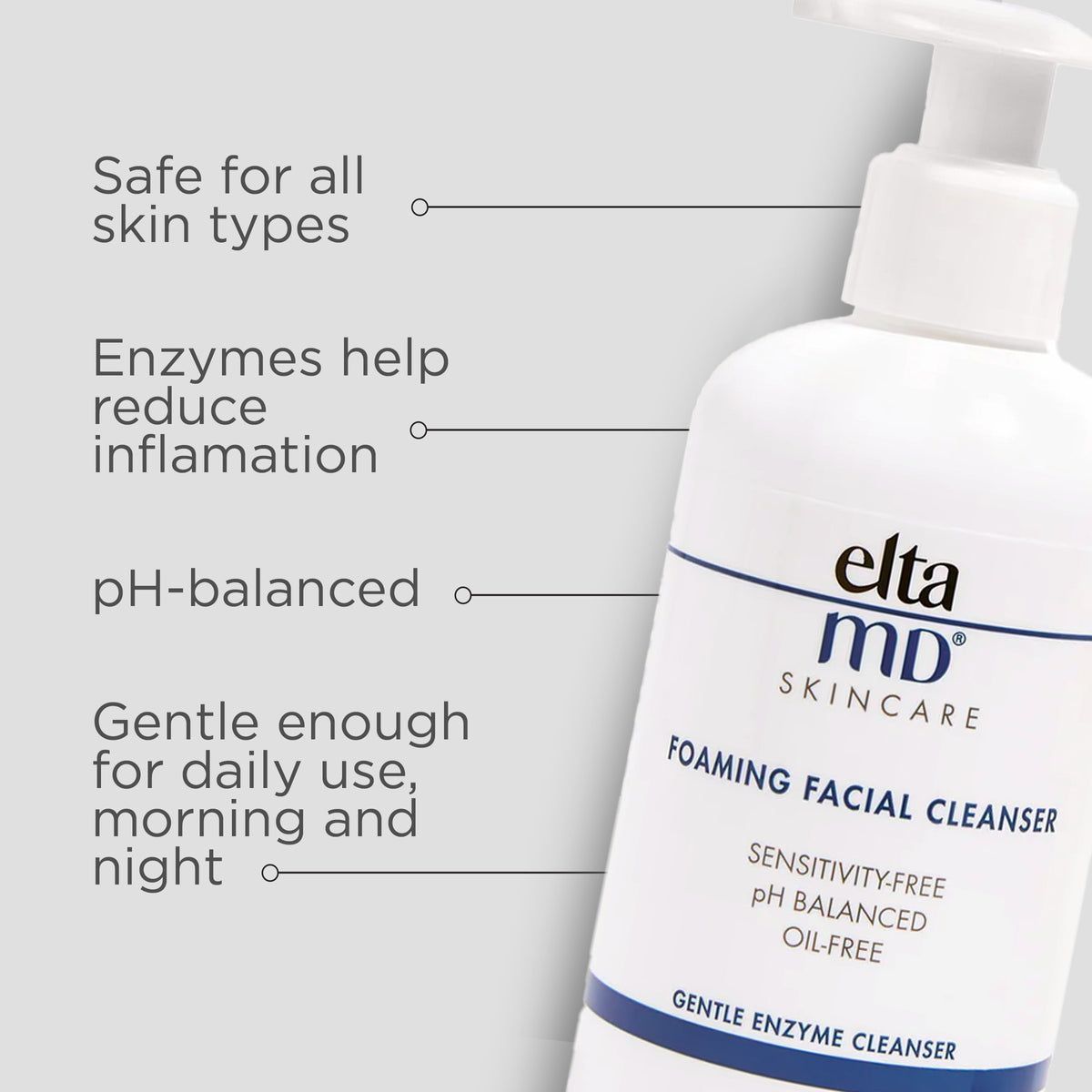 A bottle of elta md foaming facial cleanser