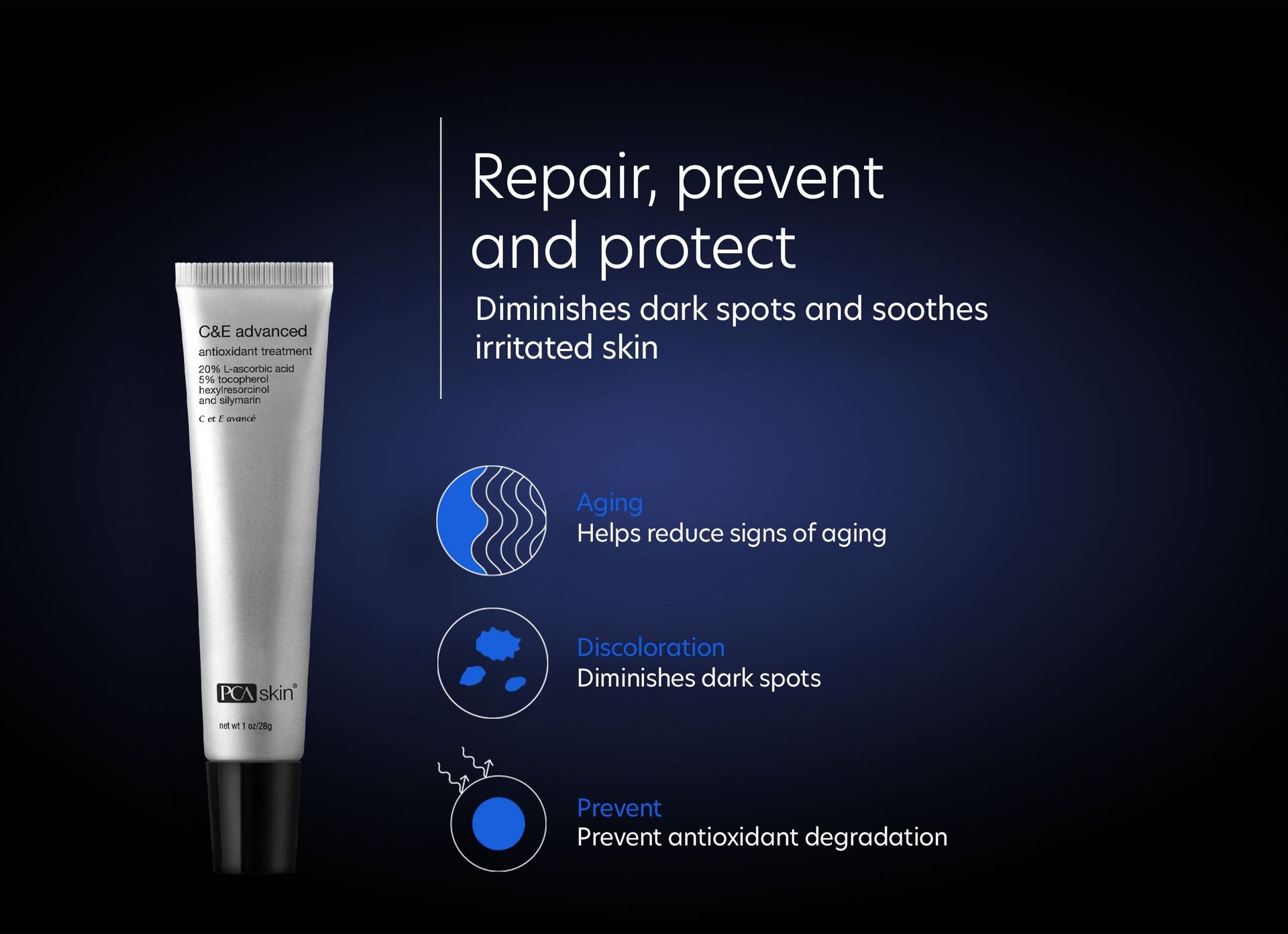 A tube of lotion that says repair prevent and protect