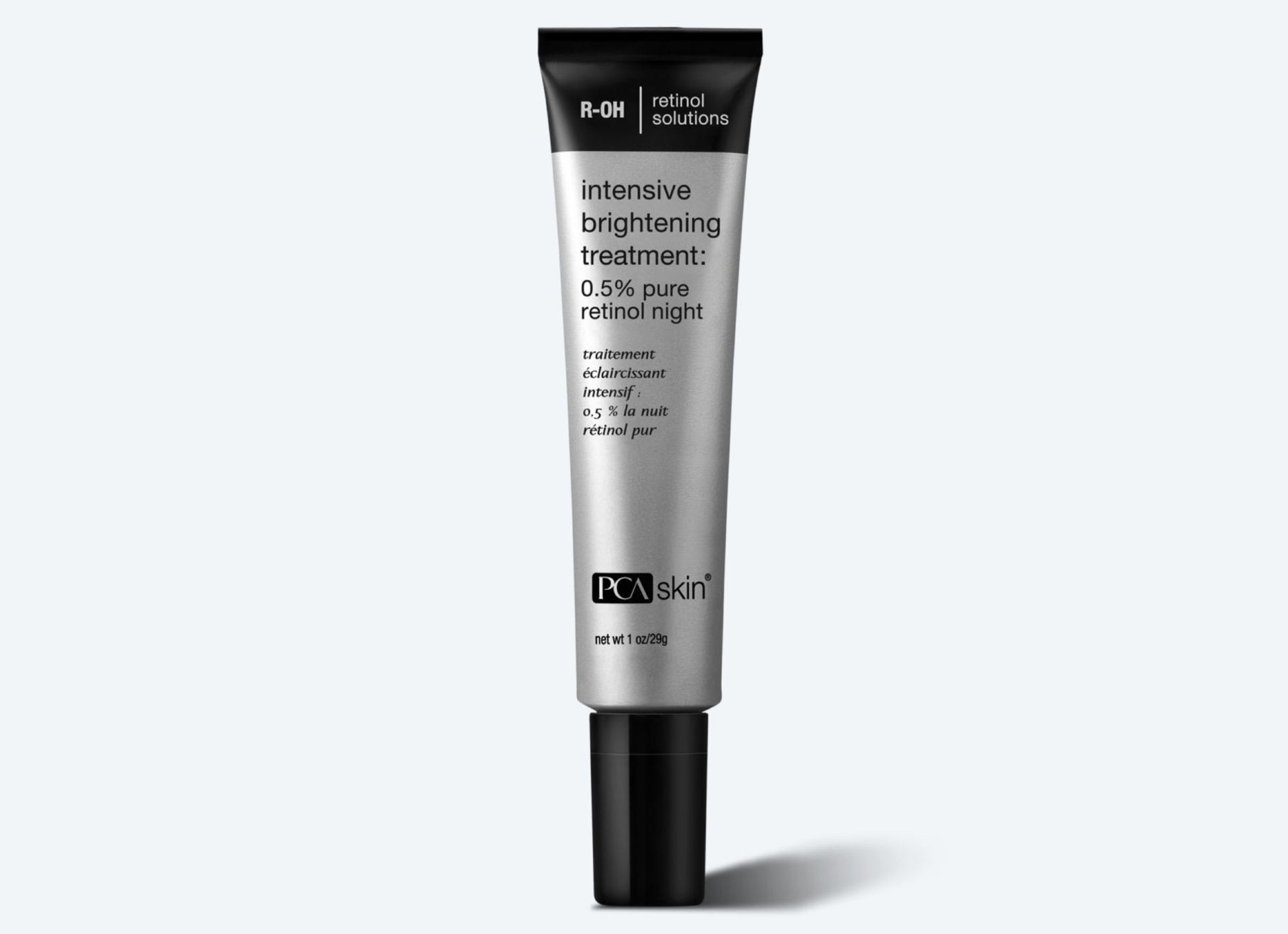 A tube of pca skin brightening treatment on a white background