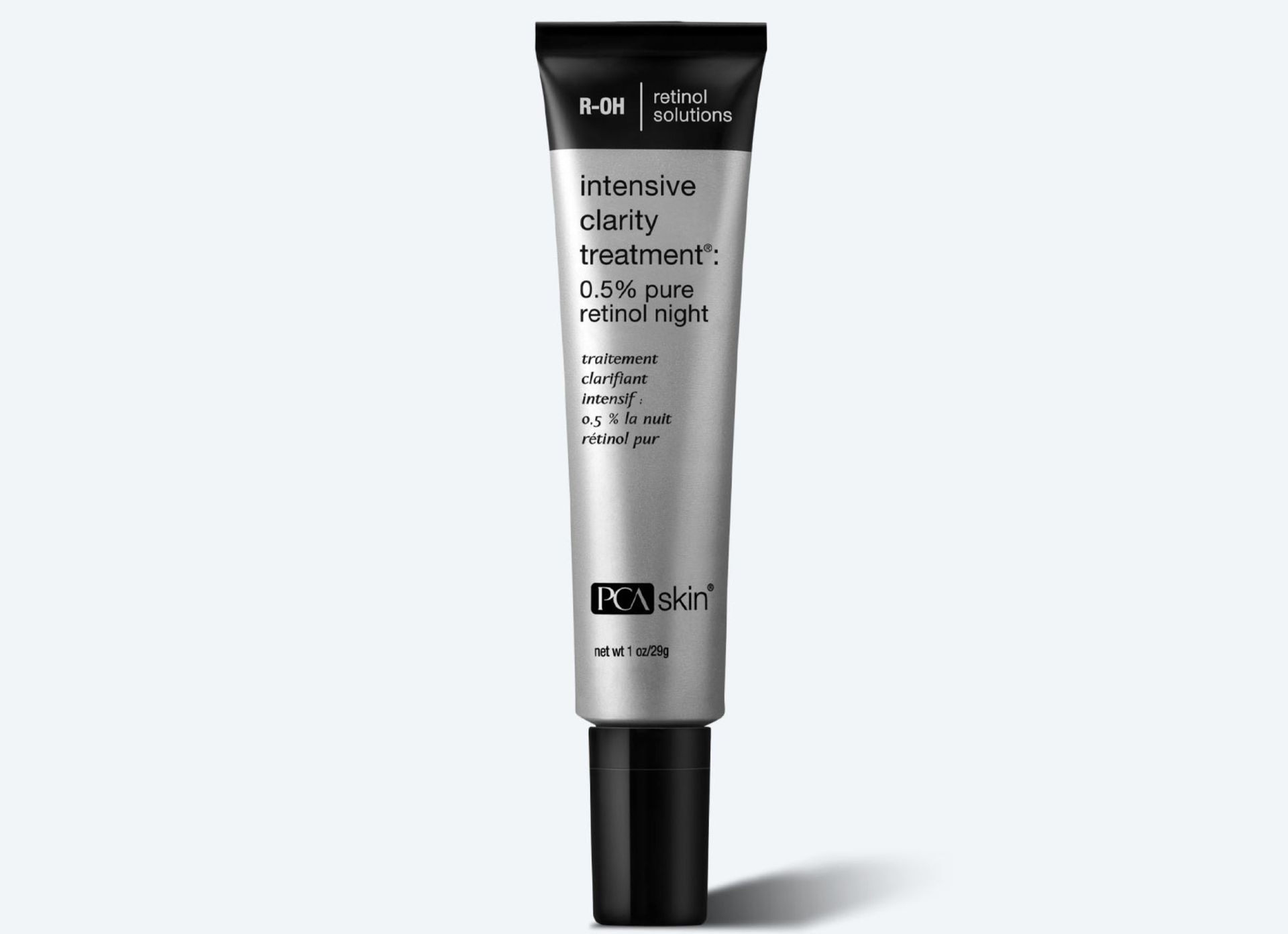 A tube of pca skin clarity treatment on a white background