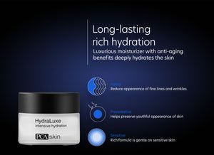 A jar of long lasting rich hydration moisturizer with anti-aging benefits deeply hydrates the skin.