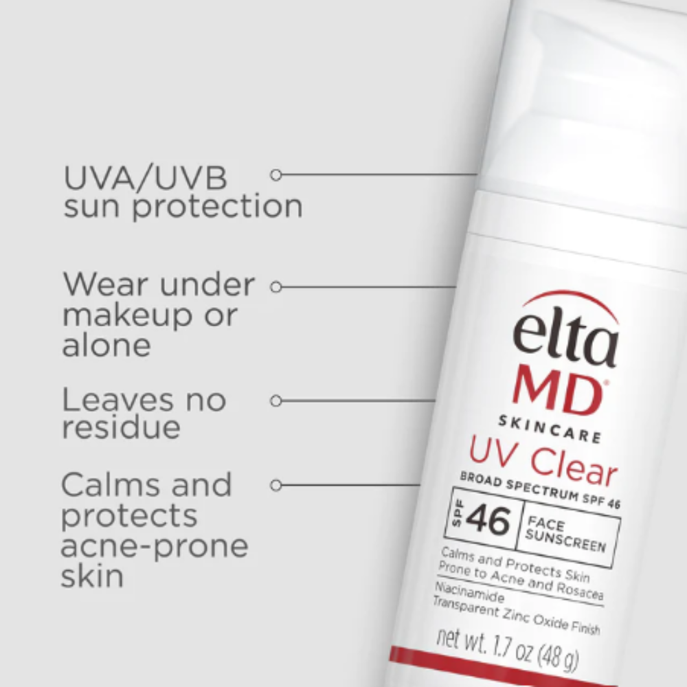 A bottle of elta md skincare uv clear sunscreen