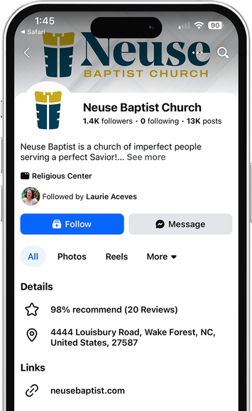 A cell phone with a facebook page open on it.