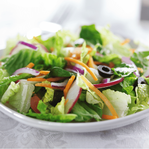 Caesar salad and veggie options at the local restaurant
