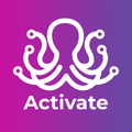 A white, stylized octopus icon with circuit-like tentacles on a purple-to-pink gradient background above the text