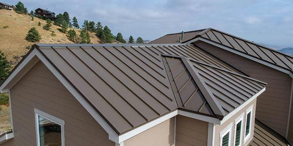 A house with a new metal roof i