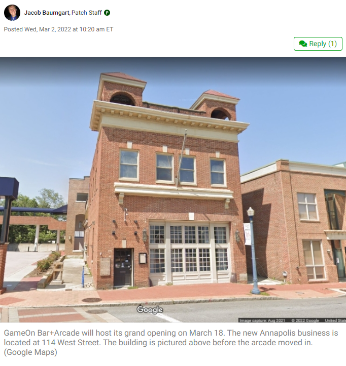 A google maps image of a brick building